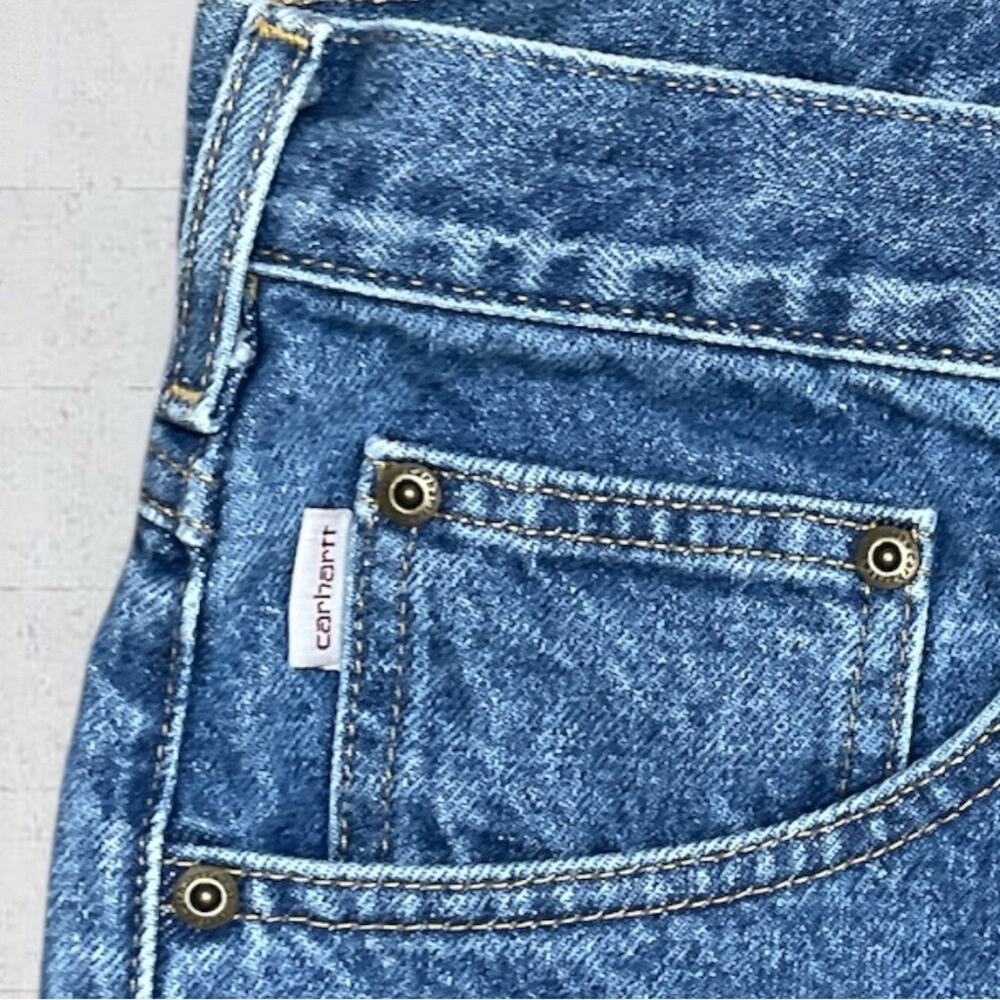 Carhartt Relaxed Fit Denim Blue Jeans Mens 40X32 Work 817 DST - Picture 4 of 10